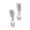 Image 1 : KERN A PAIR OF NATURAL PEARL AND DIAMOND EARPENDANTS Each with a natural white drop pearl measuri...
