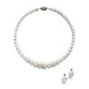 Image 1 : AN IMPRESSIVE SINGLE STRAND NATURAL PEARL NECKLACE AND A PAIR OF NATURAL PEARL AND DIAMOND EARCLI...