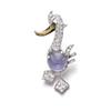 Image 1 : CARTIER A SAPPHIRE, DIAMOND AND EMERALD BROOCH Modeled as a duck, the body set with a circular-sh...