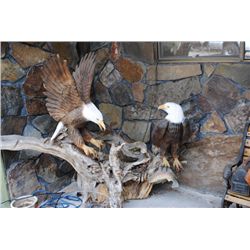 Large Chainsaw carved Bald Eagles