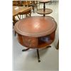 Image 1 : Antique Round Carosel Leather Top Table
