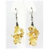 Image 1 : 61.45CTW 2in. YELLOW QUARTZ CHIPPED STONE HOOK EARRING