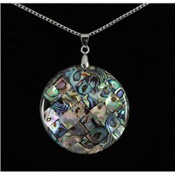 Natural 51.00ctw Mother Of Pearl Silver Pendant