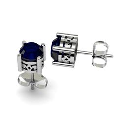 Sapphire 1.30ctw Earring 14kt White Gold