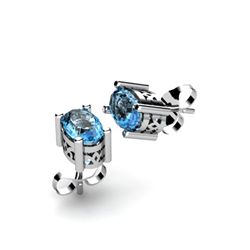 Aqua Marine 0.80ctw Earring 14kt White Gold