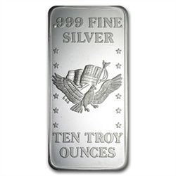 10 oz U.S. Assay Office Silver Bar .999 Fine