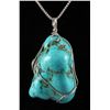 Image 1 : NATURAL 262.40CTW TURQUOISE WIRE WRAPPED PENDANT