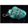 Image 2 : NATURAL 262.40CTW TURQUOISE WIRE WRAPPED PENDANT