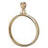 Image 1 : 14K Gold Screw-Top Diamond-Cut Coin Bezel - 16 mm