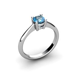 Aqua Marine 0.45ctw Ring 14kt White Gold