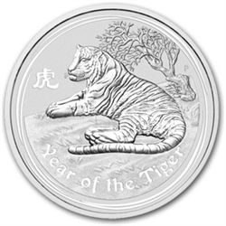 2010 1 kilo (32.15 oz) Silver Lunar Year of the Tiger (