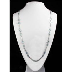 Blue Topaz 33.00CT SilverSwivel LinkChainNecklace 12.35