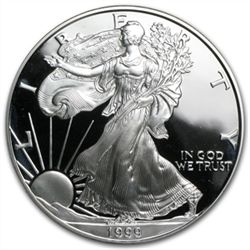 1999-P 1 oz Proof Silver American Eagle (w/Box &amp; Co