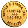 Image 1 : 1 oz By Hoover &amp; Strong Gold Button .999 Fine