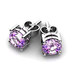 Amethyst 0.80ctw Earring 14kt White Gold