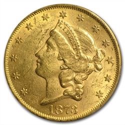 1873 $20 Gold Liberty Double Eagle - (Open 3) - MS-61 P