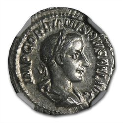 Roman AR Denarius of Emp. Gordian III (238-244AD) NGC C