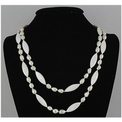 389.10ctw Philippines Freshwater Pearl&Capiz Necklace