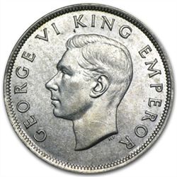 New Zealand Silver 1/2 Crown AU George VI