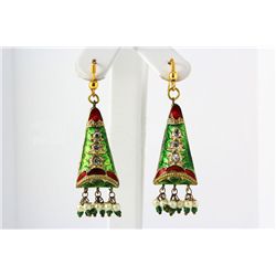 6.58GRAM INDIAN HANDMADE LAKH FASHION EARRING