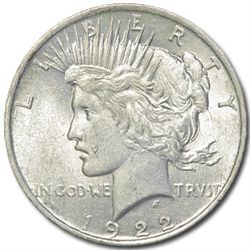 1922 Peace Dollar - AU-55 - VAM 5A Scar Cheek Top-50