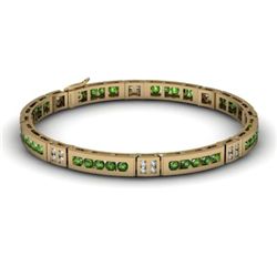 Tourmaline 2.56 ctw & Diamond Bracelet 14kt W OR Y Gold