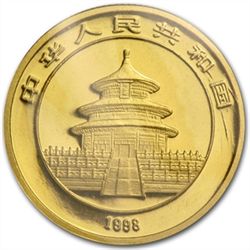 1998 (1/4 oz) Gold Chinese Panda - Small Date (Sealed)