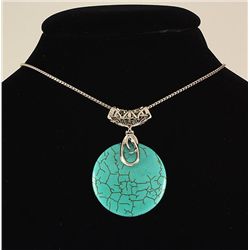 104.13CTW NATURAL TURQUOISE ROUND PENDANT