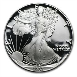 1987-S 1 oz Proof Silver American Eagle (w/Box &amp; Co