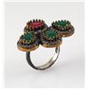 Image 1 : Natural Stone Cocktail Victorian Design Ring