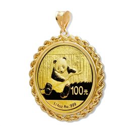 2014 1/4 oz Gold Panda Pendant (Rope-Prong Bezel)