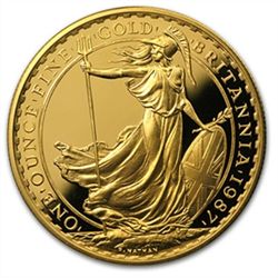 1987 1 oz Proof Gold Britannia