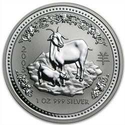 2003 1 oz Silver Lunar Year of the Goat (Series I)