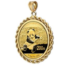 2014 1/2 oz Gold Panda Pendant (Rope-Prong Bezel)