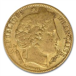 France 1850-1851 10 Franc Gold (Avg Circ) Early Head Ce