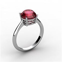 Garnet 2.50 ctw Ring 14kt White Gold