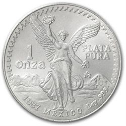 1987 1 oz Silver Mexican Libertad (Brilliant Uncirculat