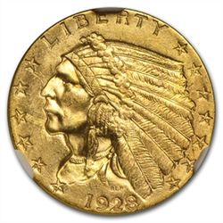 $2.50 Indian Gold Quarter Eagle - MS-64 NGC or PCGS