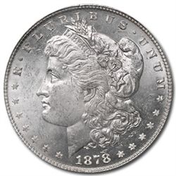 1878 Morgan Dollar - 7/8 Tailfeathers - Strong MS-64 PC