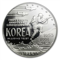 1991-P Korean War $1 Silver Commemorative - PR-69 DCAM