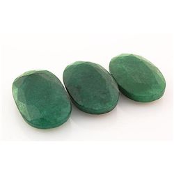 109.46ctw Faceted Loose Emerald Beryl Gemstone Lot of 3