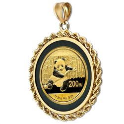 2014 1/2 oz Gold Panda Pendant (Onyx Rope Bezel)