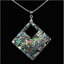 Natural 62.00ctw Mother Of Pearl Silver Pendant