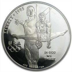 1995-P Olympic Gymnast $1 Silver Commemorative - PR-69