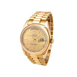 Rolex 18k Yellow Gold Oyster Perpetual Daydate Watch