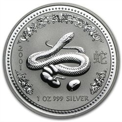 2001 1 oz Silver Lunar Year of the Snake (Series I)