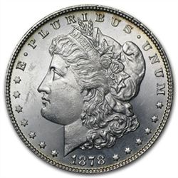 1878 Morgan Dollar - 7/8 Tailfeathers - Brilliant Uncir