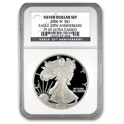 2006-W (3-Coin) Silver Eagle Set MS-69 &amp; PF-69 UCAM