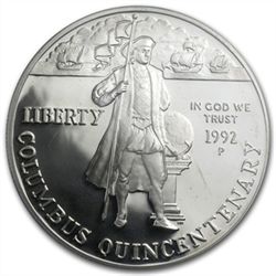 1992-P Columbus Quincentenary $1 Silver Commem - PR-69