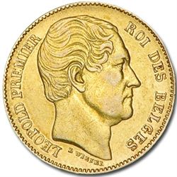 Belgium 1865 Gold 20 Francs EF